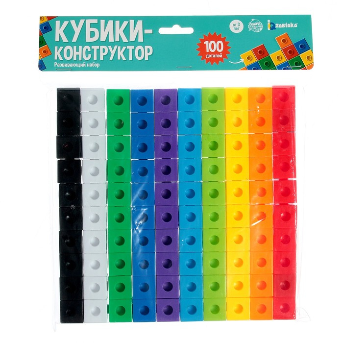 Развивающий конструктор &laquo;Кубики&raquo;, 100 деталей