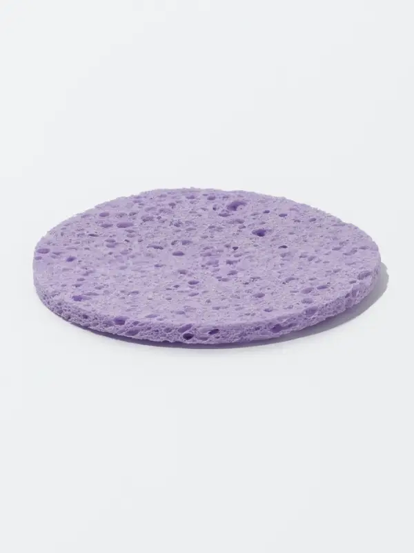 Спонж для умывания, круглый, фиолетовый
