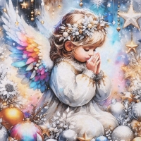 Набор декупажных карт 5 шт &laquo;Новогодние ангелы&raquo;, плотность 45 гр/м2, формат А4