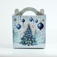 Коробка кондитерская с окном, сундук, &laquo;Ёлочка&raquo;, 20 х 20 х 20 см, Новый год