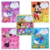 Тетрадь в линейку 24 листа, 5 видов МИКС, обложка мелованная бумага, &laquo;Минни Маус&raquo;