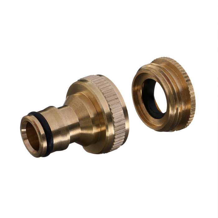 Штуцер, внутренняя резьба 3/4 Штуцер, внутренняя резьба 3/4"—1/2", быстросъёмное соединение, латунь, Greengo