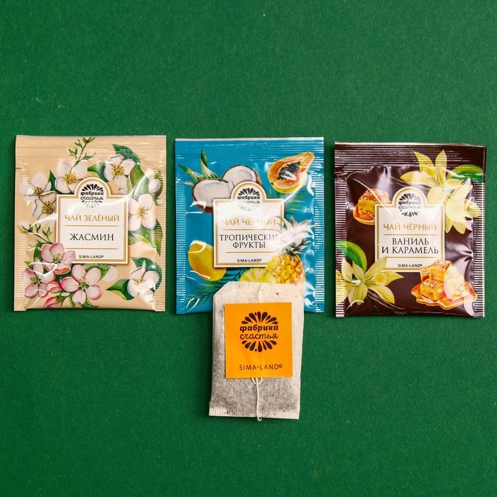 Подарочный чай &laquo;Мужской запас&raquo; 3 вкуса, 12 пакетиков x 1,8 г.