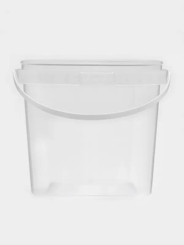 Ведро с ручкой одноразовое, пластик, 1 л, пищевое, прозрачное