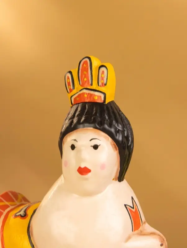 Фигурка на подставке &laquo;Балерина&raquo;, 13&times;8&times;21 см, дерево, оранжевая