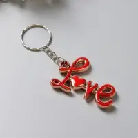 Брелок для ключей на кольце &laquo;Надпись Love с сердцем&raquo;, пластик под металл, 3&times;4.7 см, МИКС