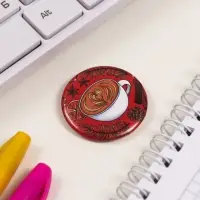 Значок закатной d=35 мм "Кофе" 6,5х6,5 см