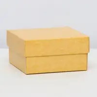 Коробка подарочная складная, упаковка, крышка - дно, крафт, 10&times;10&times;5 см