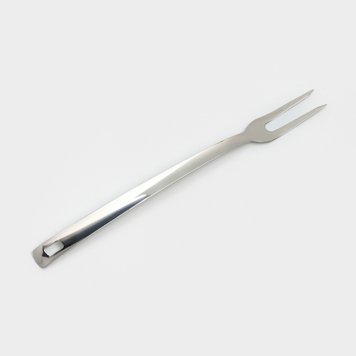Вилка для мяса из нержавеющей стали Доляна Everyday, h=37&times;3 см, толщина 3 мм, цвет серебряный