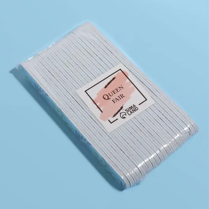 Пилка для ногтей, прямая, 180/180 грит, 15 см, фасовка 20 шт., МИКС