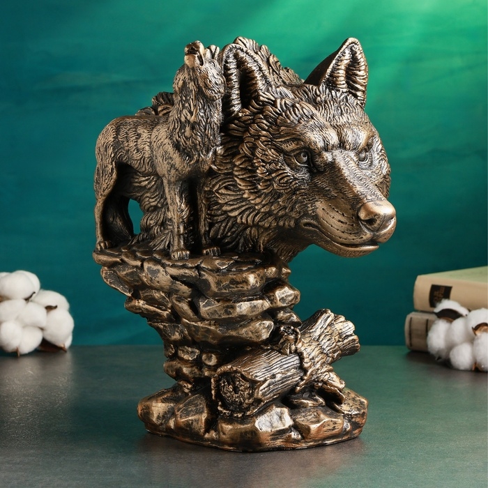 Фигура "Волк" 24х22х33см, бронза