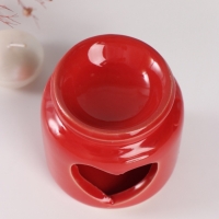Аромалампа керамика + ароматический воск "Сердце" красная 7,5х7,5х8 см