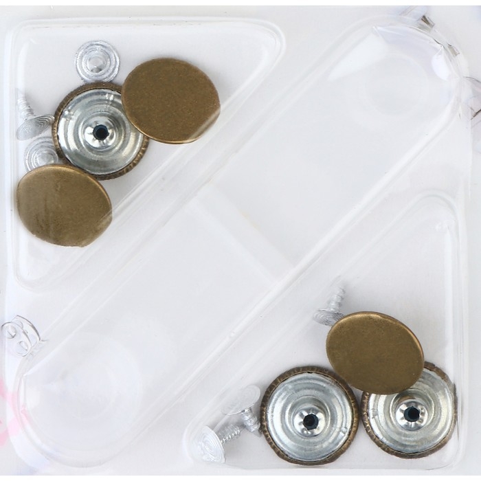 Набор джинсовых пуговиц &laquo;Classic Jeans&raquo;, 17 мм, 6 шт, с установщиком, цвет антик