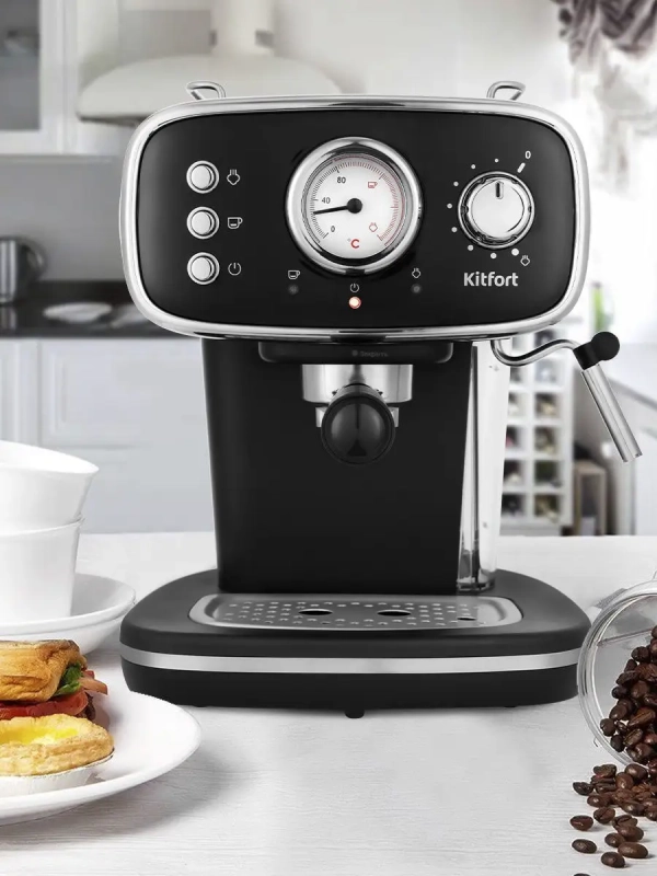 Кофеварка рожковая электрическая КТ-736 - 1100 Вт - 1.2 л