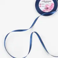 Лента атласная, с золотым люрексом, 6 мм, 23&plusmn;1 м, синяя №038