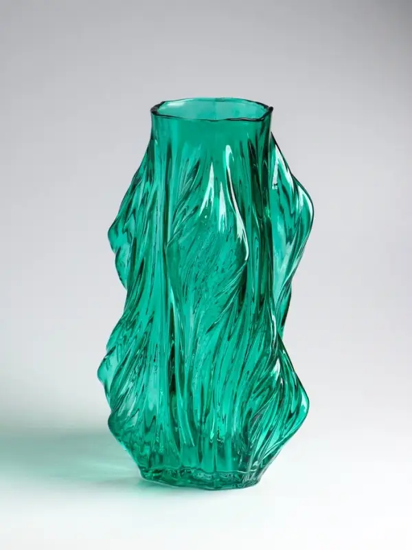 Ваза настольная стекло "Греверли" 31х10 см, зелёный