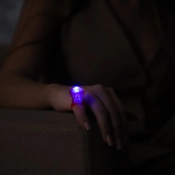 Световой аксессуар &laquo;Кольцо красное&raquo;, 3&times;2.2 см, батарейки AG13&times;3 (в комплекте), свечение RGB