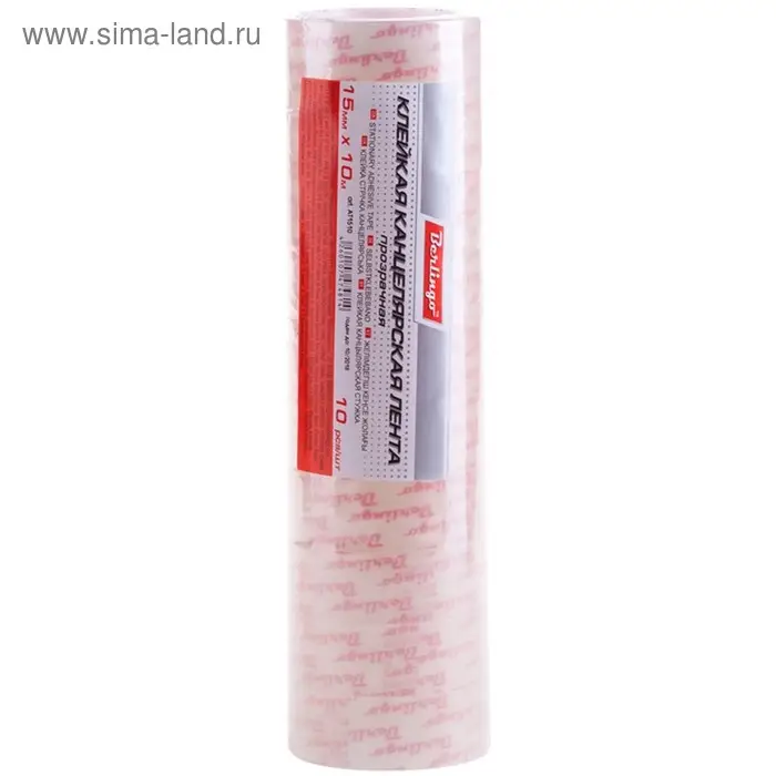 Клейкая лента канцелярская 15 мм х 10 м Berlingo, прозрачная