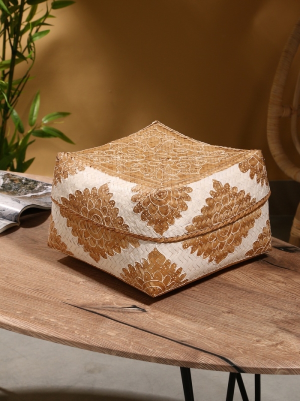 Корзинка плетеная "Манадо" бамбук 30х30х19 см, светлая