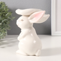 Сувенир керамика "Белый кролик под грибочком" 8х9х13 см