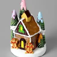 Фигура светодиодная "Дом печеньки" 10х7 см, 4 LED, LR41x3 (в компл), Т/БЕЛЫЙ