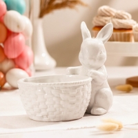 Конфетница Доляна &laquo;Зайка&raquo;, 500 мл, 18,5&times;13,3&times;16,5 см, цвет белый