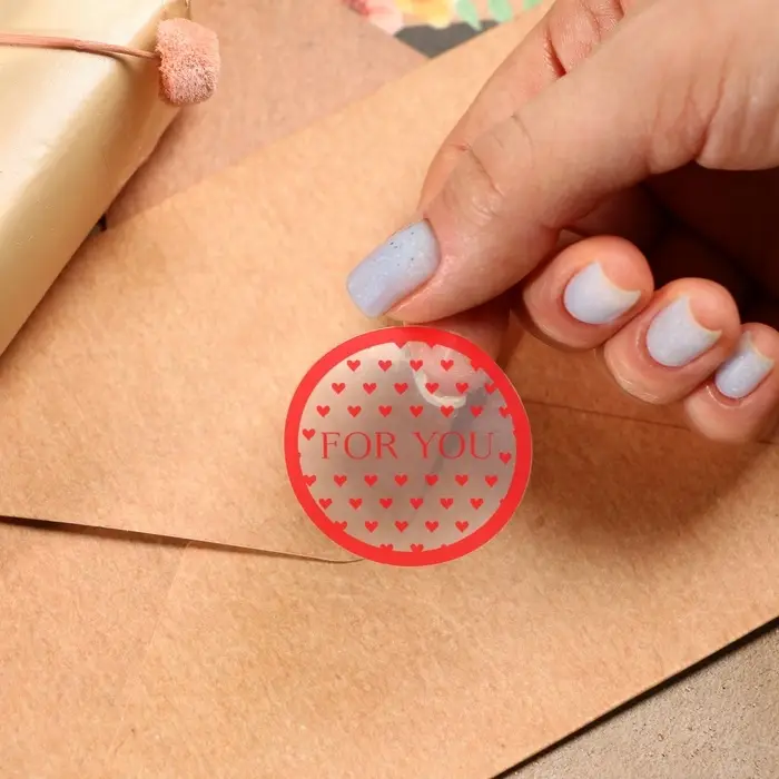 Наклейки для подарков и цветов &laquo;С любовью&raquo;, винил, 9.3 х 16 см