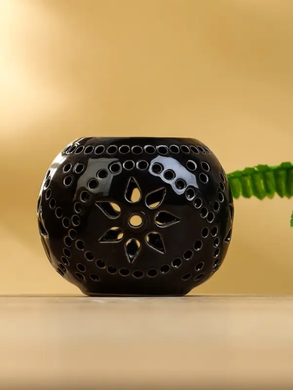 Аромалампа &laquo;Шар&raquo;, 9&times;9&times;8 см, керамика, тёмно-коричневая