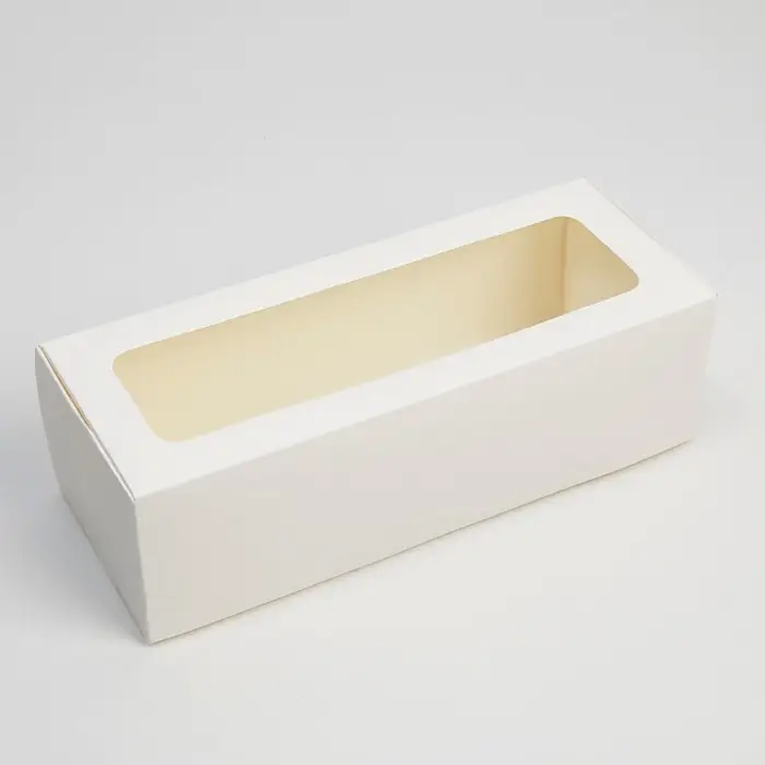 Кондитерская упаковка, коробка для кекса с окном, &laquo;Белая&raquo;, 26 х 10 х 8 см