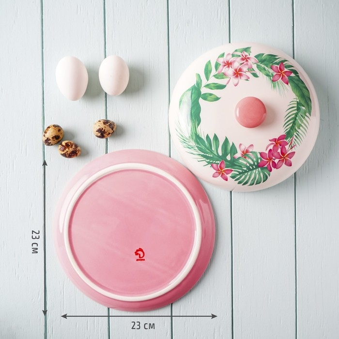 Блинница Доляна &laquo;Тропики&raquo;, d=23 см, цвет белый