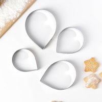 Набор форм для печенья Доляна &laquo;Лепестки розы&raquo;, 4 шт, цвет серебристый