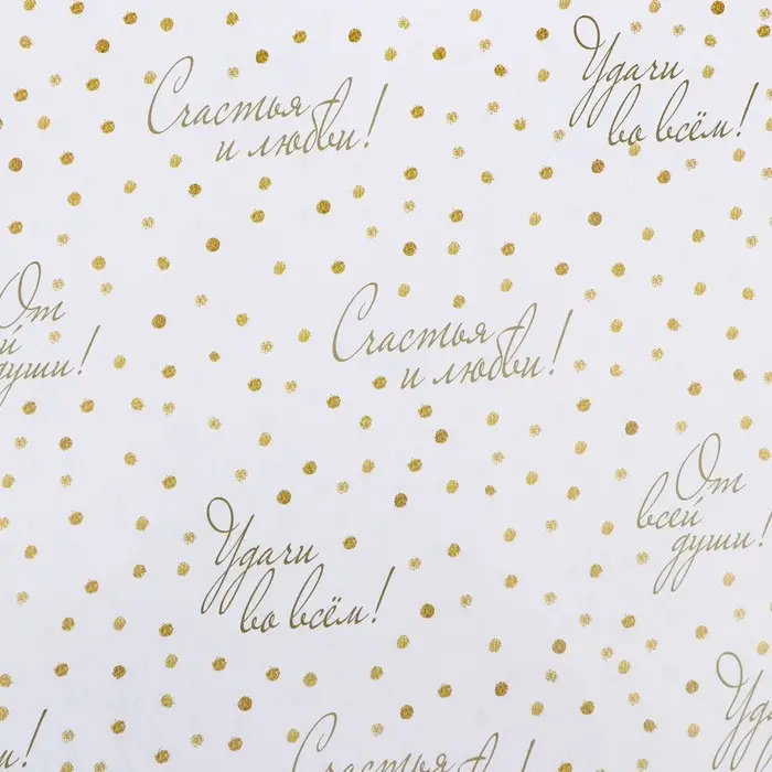 Бумага упаковочная глянцевая &laquo;Пожелания&raquo;, двусторонняя, 40&times;60 м