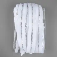 Молния &laquo;Трактор&raquo;, №5, разъёмная, декоративное звено &laquo;Акулий зуб&raquo;, замок автомат, 80 см, белая