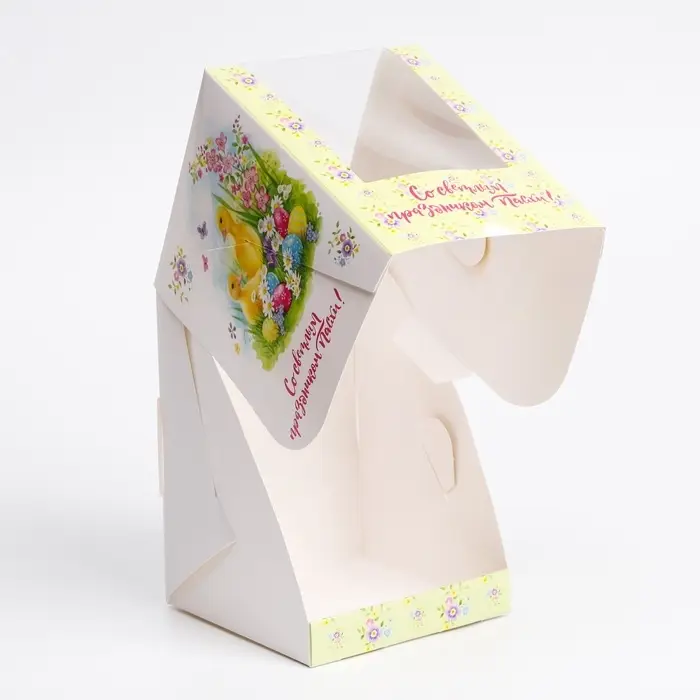 Коробка подарочная пасхальная с окном &laquo;Цыплята&raquo;, 12.5&times;9.5&times;9.5 см