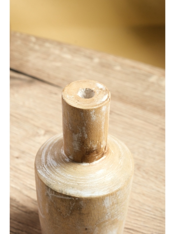 Ваза "Соренто" дерево Джати, 8х8х15 см, цв. бежевый