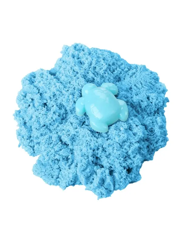 Игрушки в наборе ТМ "Космический песок" голубой + формочка 150 г. Пакет.