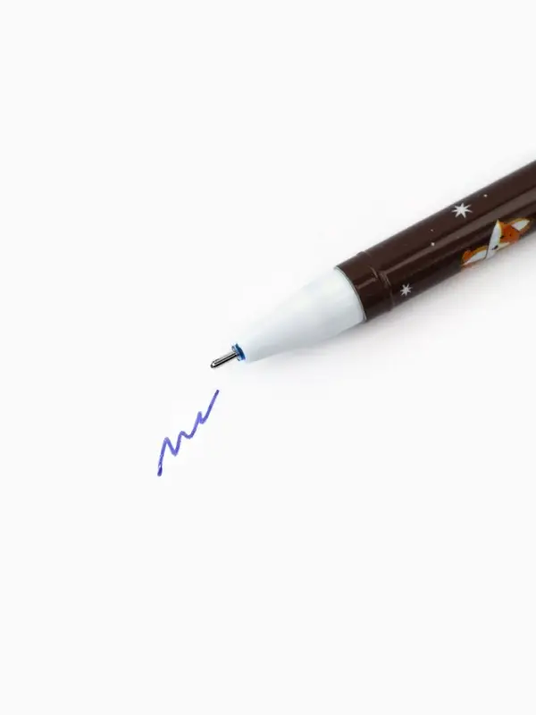 Ручка пиши-стирай с колпачком &laquo;Медвежонок и лисёнок&raquo;, синяя паста, гелевая 0.5 мм