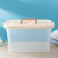 Контейнер для хранения с крышкой Доляна, 10 л, 35,5&times;23,5&times;19 см, цвет бежевый