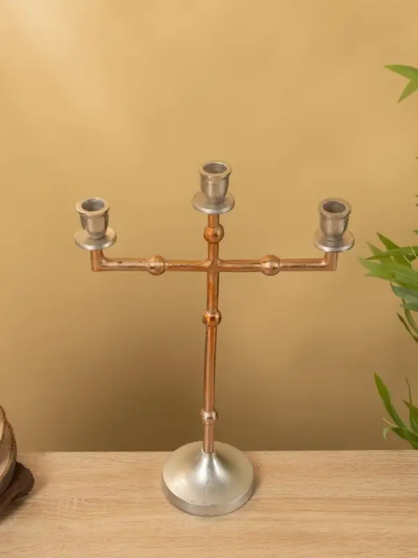 Подсвечник на 3 свечи "Кросс" алюминий 27х10х40,5 см