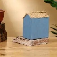 Сувенир "Дом" дерево Албезия 9х11х11 см, цв. синий