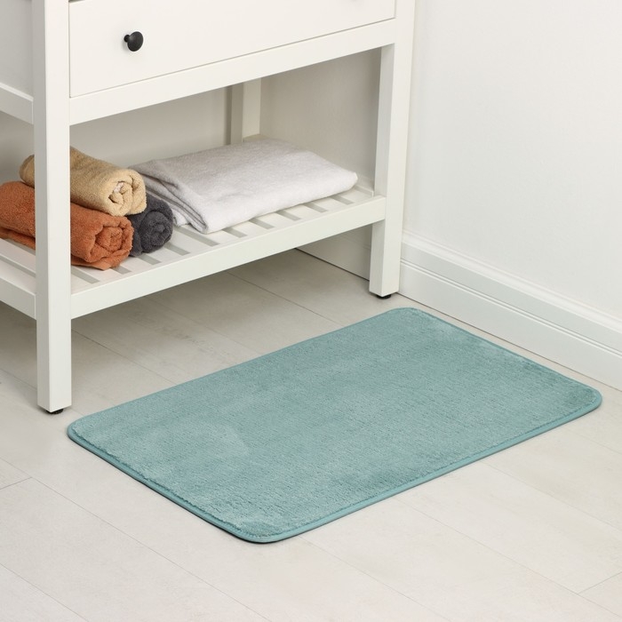 Коврик для дома Доляна &laquo;Софт&raquo;, 50&times;80 см, цвет бирюзовый