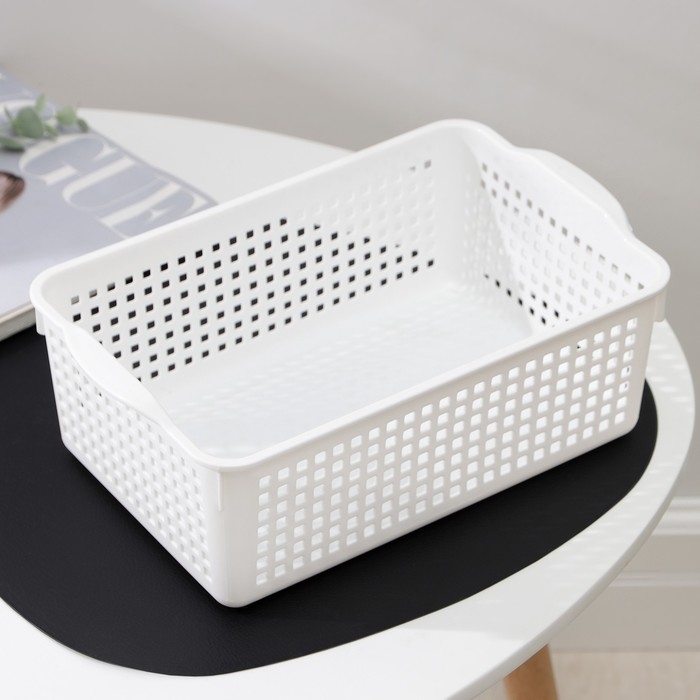 Корзина для хранения &laquo;Лофт&raquo;, 3,8 л, 29,5&times;18,5&times;10,5 см, белая