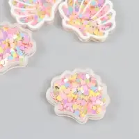 Шейкер для творчества акрил "Ракушка" с глиттером 0,5х3,5х3,1 см