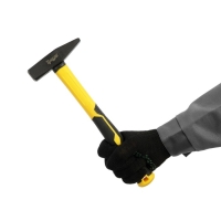 Молоток слесарный ТУНДРА ПРОФИ, квадратный боек, фиберглассовая 3К рукоятка, 400 г