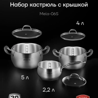 Набор кастрюль Mela из нержавеющей стали 6 предметов