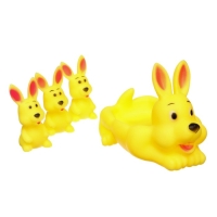 Набор резиновых игрушек для ванны &laquo;Мыльница: Зайчик&raquo;, с пищалкой, 4 шт, Крошка Я