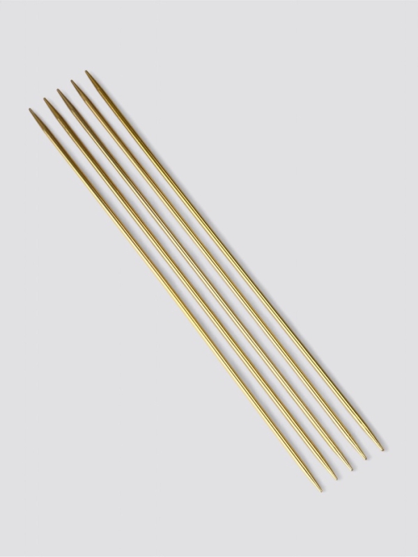 Спицы для вязания чулочные 15см d2мм (5шт) PVC-пакет алюминий золото АУ