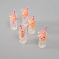 Подвеска для творчества акрил "Коктейль. Персик-кошка" светится в темноте 3,4х1,8х1,8 см