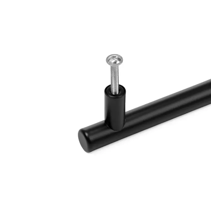 Ручка рейлинг ТУНДРА, нерж. сталь, d=12 мм, м/о 64 мм, цвет черный, фасовка 500 шт.