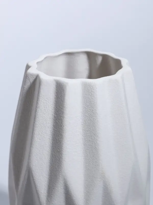 Ваза керамика настольная "Абиджил" геометрия, h=20х11, d=7,5 см, белый